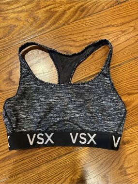 VSX Black Space-Dye Racerback Sports Bra